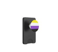 Prise en Charge LGBTQ+ du Drapeau Non Binaire PopSockets PopWallet pour MagSafe