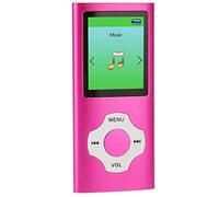 Prise en du Lecteur MP3 Carte TF 64G, Lecteur de Musique HiFi Portable avec Enregistreur Vocal, Radio FM, Visionneuse de Photos, Lecteur de Livre électronique, Lecteur MP3 (Rose)