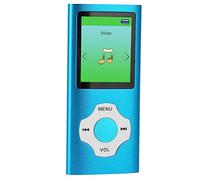 Prise en du Lecteur MP3 Carte TF 64G, Lecteur de Musique HiFi Portable avec Enregistreur Vocal, Radio FM, Visionneuse de Photos, Lecteur de Livre électronique, Lecteur MP3 (Bleu