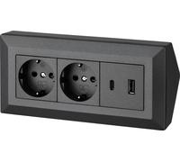 Prise en saillie 2x I USB-A USB-C I C3 anthracite