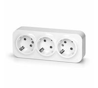Prise en saillie 3 prises série RT1 Blanc