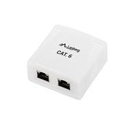 Lanberg Prise en saillie OS6-0002-W 2 x RJ45 Cat.6 FTP blindé Blanc