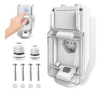 Prise en saillie avec interrupteur IP66, prise extérieure étanche en saillie pour pièces humides avec serrure, prise extérieure à 2 trous avec interrupteur, pour extérieur, garage, jardin, pièces