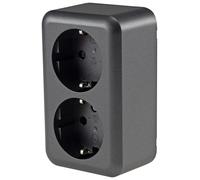 Prise en saillie double prise 2 prises série Fasko anthracite