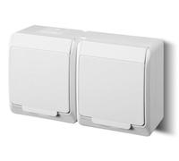 Prise en saillie - Elektro-plast - GNT Hermes - 2x2P + Z - IP44 - Blanc