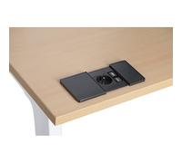 Prise encastrable - 1 prise secteur + 2 ports USB - noir