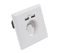 Prise encastrable 16a t + 2 chargeurs usb blanc