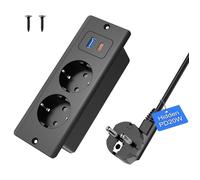 Prise encastrable avec USB C 20 W, 2 Prises de Table avec USB A et Type-C, 4 en 1, Plateau de Table, Triple Prise encastrée