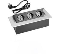 Prise encastrable escamotable 3 prises - Pop up avec amortissement élastique Puissance 2500W - Plan de travail cuisine bureau
