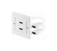 Goobay 51723 Prise Murale HDMI, Doré, Blanc, 86mm Longueur, 86mm Hauteur