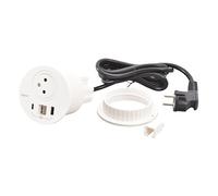 Prise encastrable INCARA™ Disq 80 - 2P+T - USB A/C - sortie - blanc LEGRAND