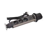 Prise encastrable incara tower 60 3 prises 2p+t +1 usb usb-c