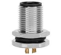 Prise Encastrable M12 F2 4 Broches, Connecteur Etanche IP67, Métal Nickelé et Laiton Doré - Haute Résistance, Conforme IEC 61076-2 - 101, Utilisation Industrielle Fiable