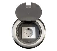 Prise encastrable prise de sol prise en aluminium pour sol et mur rétractable pouvant supporter le passage de véhicules (prise ronde)