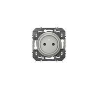 Prise encastrée 2P Legrand Dooxie 0 952 44 16A 250V Protection enfant Aluminium mat