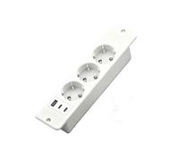 Prise encastrée avec prise sans fil intégrée, avec prise USB multifonction, norme européenne, 2 pièces blanc