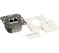 Prise encastrée Cat 6a, 2xRJ45, blindée, horizontale, blanc pur, LogiLink® [NP0021] (NP0021)