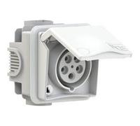 Prise encastrée CEE 16 A 5 pôles PCE PC Electric 885-6v 400 V blanc Blanc G