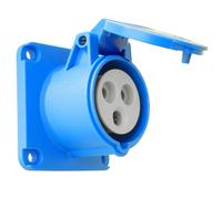 Prise encastrée CEE droite 230V 32A 3P 70x70 mm 6640