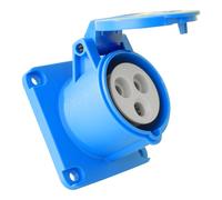 Prise encastrée CEE droite 230V 32A 3P 75x75 mm
