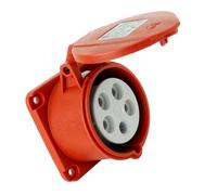 Prise encastrée CEE droite 400V 32A 5P 70x70 mm