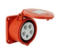 Prise encastrée CEE droite 400V 32A 5P 75x75 mm