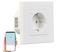 Luminea Home Control Prise encastrée connectée compatible commandes vocales avec wattmètre