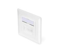 Prise encastrée DIGITUS cat.6A 2 x RJ45 cl. : EA blindée blanc pur