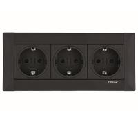 Prise Encastrée Evoline Framedock Intégrée 3-Façades Prise De Cuisine Noir Éloxé