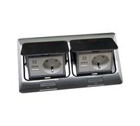 Prise Encastrée Plancher RJ45 4 Postes NCC-Licht Argent Neuf