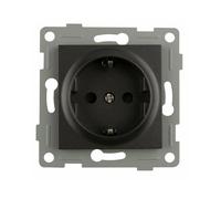 Prise encastrée - Prise de type encastrable, design graphite, convient pour installations électriques, 2 ports, finition élégante et moderne