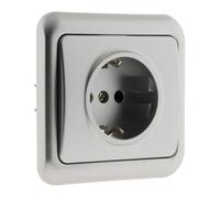 Prise encastrée Schuko 16A - chrome - Antaria - Zenitech