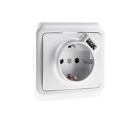 Zenitech Prise encastrée Schuko 16A + USB A - Gris - Antaria