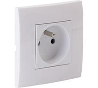 Prise encastrée Schuko + plaque de finition Kalya - Blanc - Zenitech