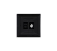 Prise encastrée type F + gn. Champs RJ-45 noir, 33205