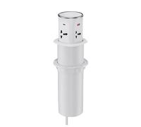 Prise escamotable pneumatique, 15 W sans Fil + 20 W USB-C, 4 Prises Secteur, PC Ignifuge, Montage encastré pour Bureau/comptoir,White