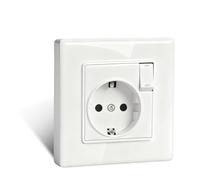 Prise et Interrupteur Encastrable, Prise Arreter par Interrupteur, Prise Electrique Murale Mécanisme Universel Courant Sécurisée pour Maison Bureau, Installation Encastrée (Blanc)