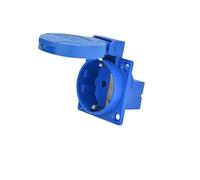 Prise et prise d'aviation industrielle étanche à cinq trous multifonction 10A norme européenne SCHUKO 2 cœurs 16A(GP 312 two core blue concealed)