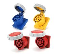 Prise et prise industrielle bleue 16A 32A IP67, 1 pièce, trois trous, quatre trous, cinq trous, siège droit, prise dissimulée(3232-4H-3 core32A)