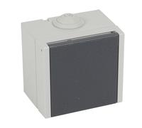 Prise étanche 3P+N+T à volet Plexo 20A 400V IP44 IK08 saillie - gris