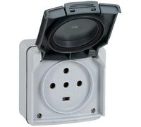 Prise étanche 3P+T+N 20A Plexo complet IP55 saillie - gris - LEGRAND - 91657