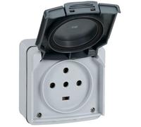 Legrand Prise étanche PLEXO 091657 3P+T+N IP55 20A Gris