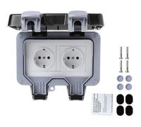 Prise Étanche Double Prise Electrique Extérieure IP66 Étanche Prise Murale 16A