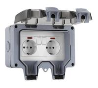 Prise étanche extérieure - NETBOAT - Double - IP66 - 220-250V - 16A