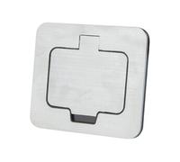 Prise étanche Initiale carré IP55 alu brossé