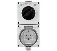 Prise étanche IP66 Socle murale avec interrupteur Protection maximale contre eau et poussière pour éclairage extérieur et appareils électriques sur chantiers et zones côtières
