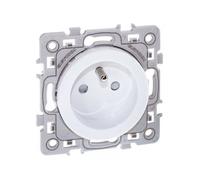 Prise - EUR'OHM - Square - 2P+T - Blanc - Intérieur - Prêt à poser
