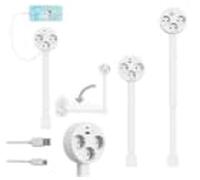 Prise extensible rotative (47-67 cm), avec ports USB-A/USB-C et 3 emplacements AC, rotation à 360 °, idéale pour canapé, table de chevet et derrière les canapés