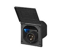 Prise extérieure 220-240 V noire Carbest 105 x 105 mm