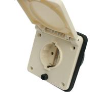 prise extérieure 220V Prise pour auvent Prise à encastrer IP44 Caravane Caravane 220V - 240V Schuko blanc crème